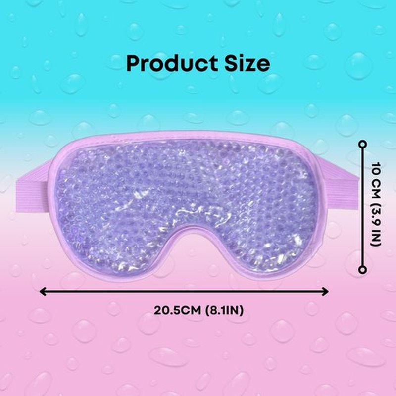 Cooling Gel Bead Eye Mask - Reusable Eye Mask with Cooling Gel for Puffiness, Migraines, Headaches & Post-Surgery Relief - Cold Eye Mask for Puffy Eyes & Relaxation (Purple)