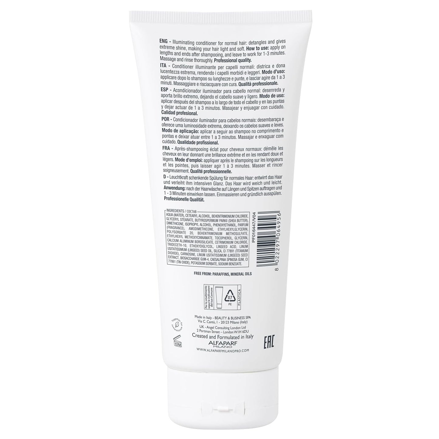 ALFAPARF MILANO Semi Di Lino Diamond Illuminating Conditioner - Moisturizing Conditioner For Normal and Color Treated Hair - Sulfate & Paraben Free Professional Hair Care