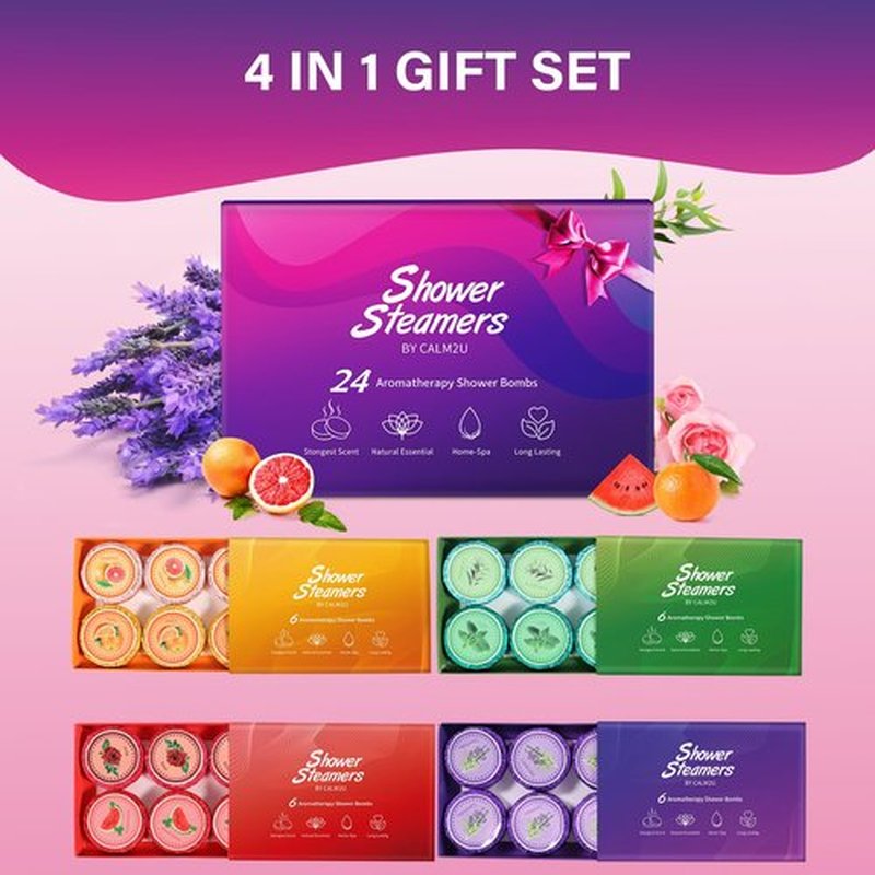 Shower Steamers Aromatherapy - 24 Pack Shower Bombs with Essential Oils, Self Care Birthday Gifts for Women Who Have Everything, Stress Relief Gifts for Her, Mom