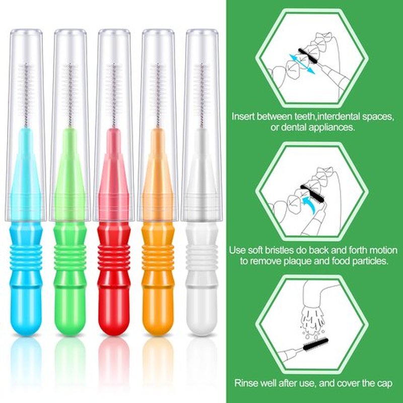 350 Pieces Interdental Brush Tooth Floss Tooth Cleaning Tool Toothpick Dental Tooth Flossing Head Oral Dental Flosser Teeth Soft Dental Picks Refill Dental Flosser Toothpick Cleaners (Cute Colors)