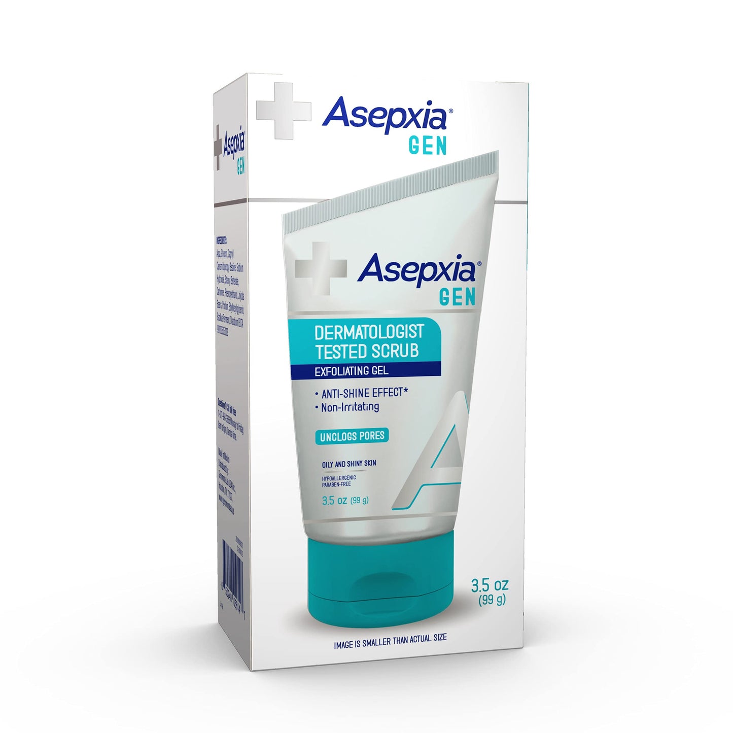 Asepxia GEN Facial Exfoliating Scrub Gel for Oily Skin with Anti-Brightness Effect, 3.5 Ounce