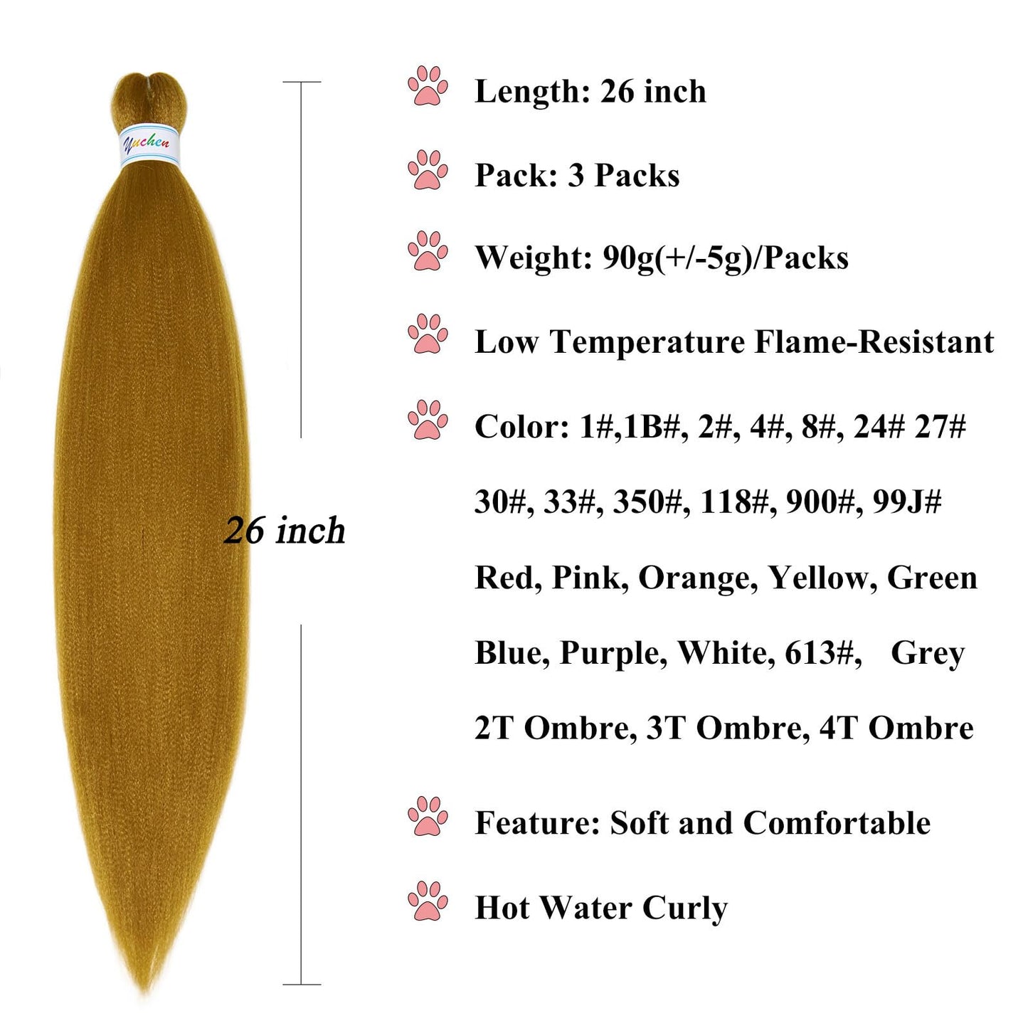 27 Honey Blonde Braiding Hair Pre Stretched Prestretched Braiding Hair Kanekalo 26 inch Synthetic Hair for Braiding Box Braids Crochet Knotless Micro Jumbo Pre Stretched Braiding Hair 26 inch