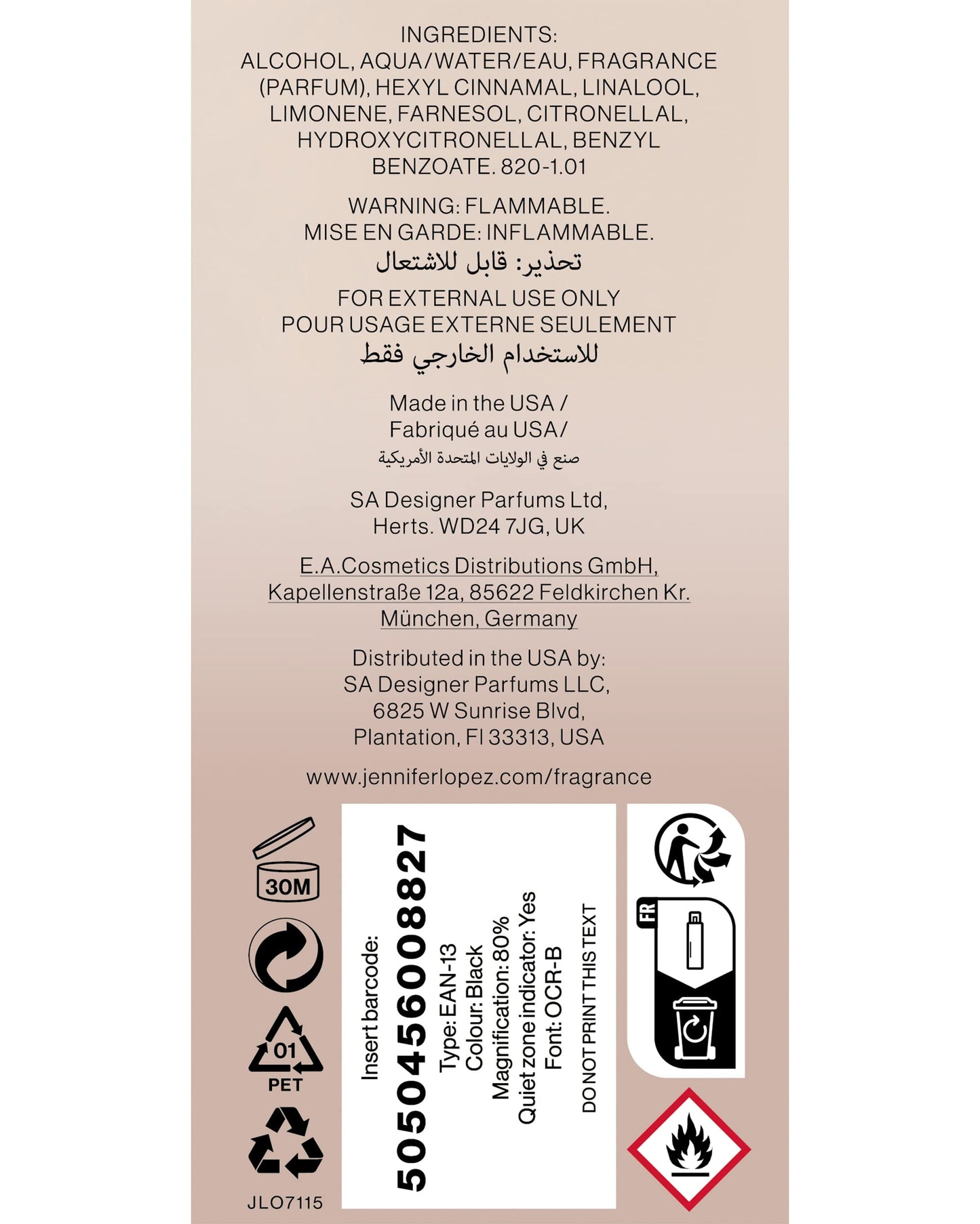 Jennifer Lopez Still Perfumed Fragrance Body Mist - 8 fl oz