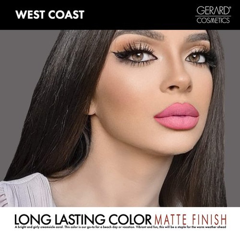 Gerard Cosmetics HydraMatte Liquid Lipstick West Coast | Coral Lipstick with Matte Finish | Long Lasting and Non-Drying | Super Pigmented Fully Opaque Lip Color