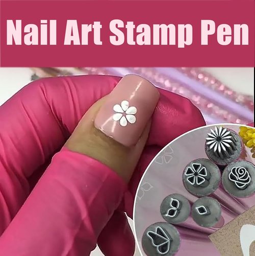 6PCS Nail Art Stamp Pen Set,Nail Art Pen Set,nail design tools,nail art stamp,nail stamp pen,Nail Stamp Pen DIY Nail Art Tools for Girls and Women (10Pcs)