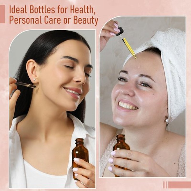 AOZITA 4 Pack, 100ml Dark Amber Dropper Bottles with 1 Funnels & 4 Labels - 3.4oz Brown Glass Tincture Bottles with Eye Droppers for Essential Oils, Liquids - Leakproof Travel Bottles