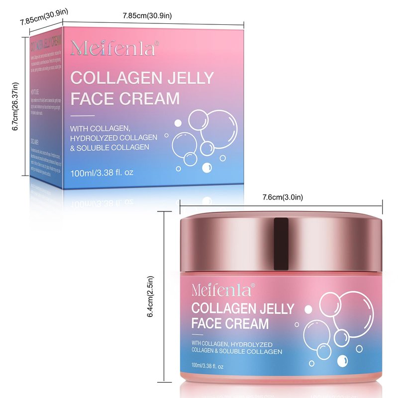Lxitian Collagen Jelly Cream, Day Night Cream With Freeze Hydrolyzed Collagen Face Cream, Anti-Wrinkle Face Cream, Korean Moisturiser, Elasticity, 24H Lifted, Korean Skincare,6.76 fl. oz