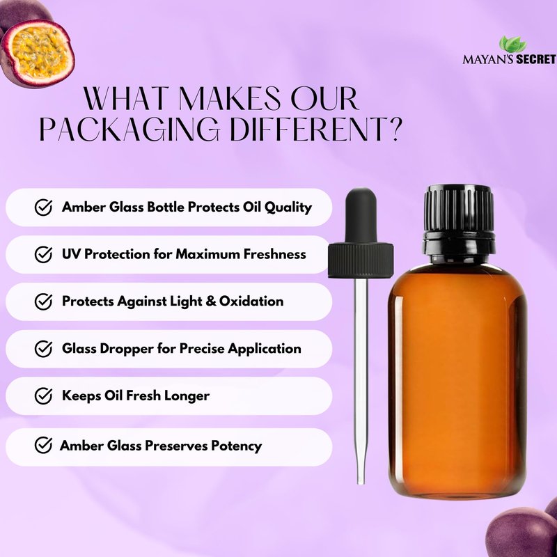 Pure Carrier and Essential Oils for Skin Care, Hair, Body Moisturizer for Face-Anti Aging Skin Care (Maracuja Oil (Passion Fruit), 4oz)