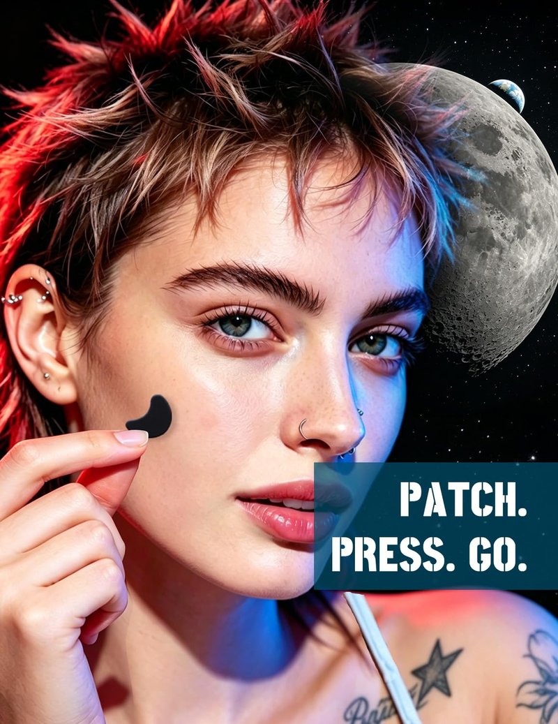300CT Black Pimple Patches for Face, 5 Sizes Hydrocolloid Acne Patch w/Tea Tree Salicylic Acid & Centella, Midnight Magic Spot Dots for Zits & Whiteheads, Trendy Cosmic Star, Moon, Heart & Cat Shapes