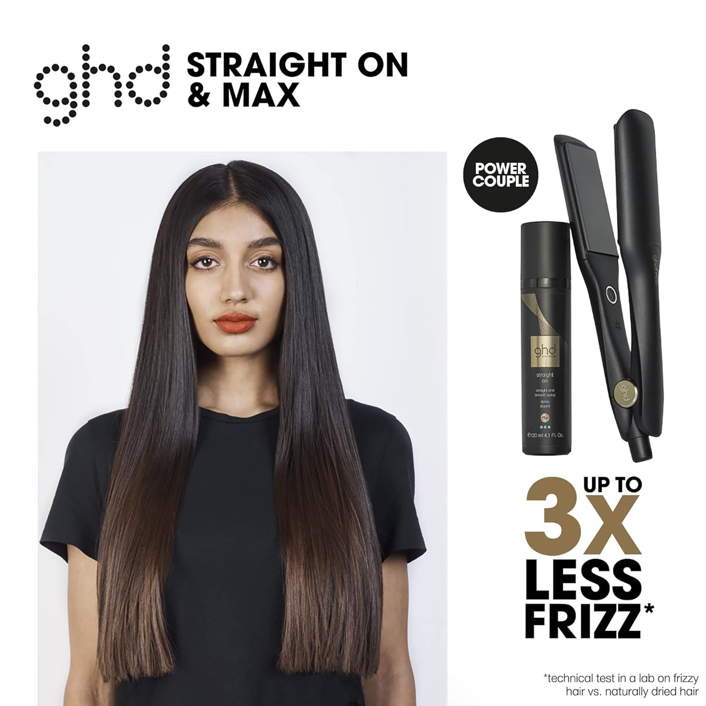 ghd Straight On Heat Protectant for Hair ― Straight & Smooth Hair Spray, Heat Protection System to Strengthen and Smooth Hair for Anti-Frizz Styling ― 4.1 fl. Oz.