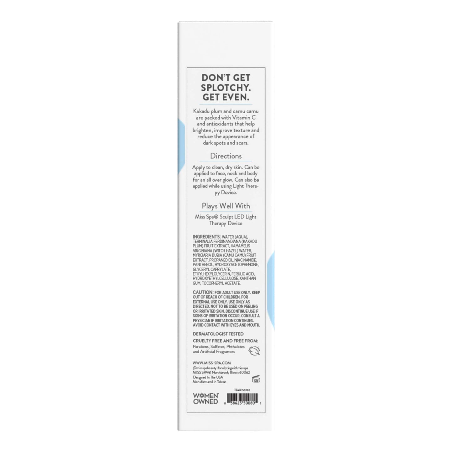 Miss Spa Brighten Correct Face Serum for Women, Vitamin C Face Serum, Kakadu Plum and Camu Camu, Brightening Face Body Serum, Skin Care Products