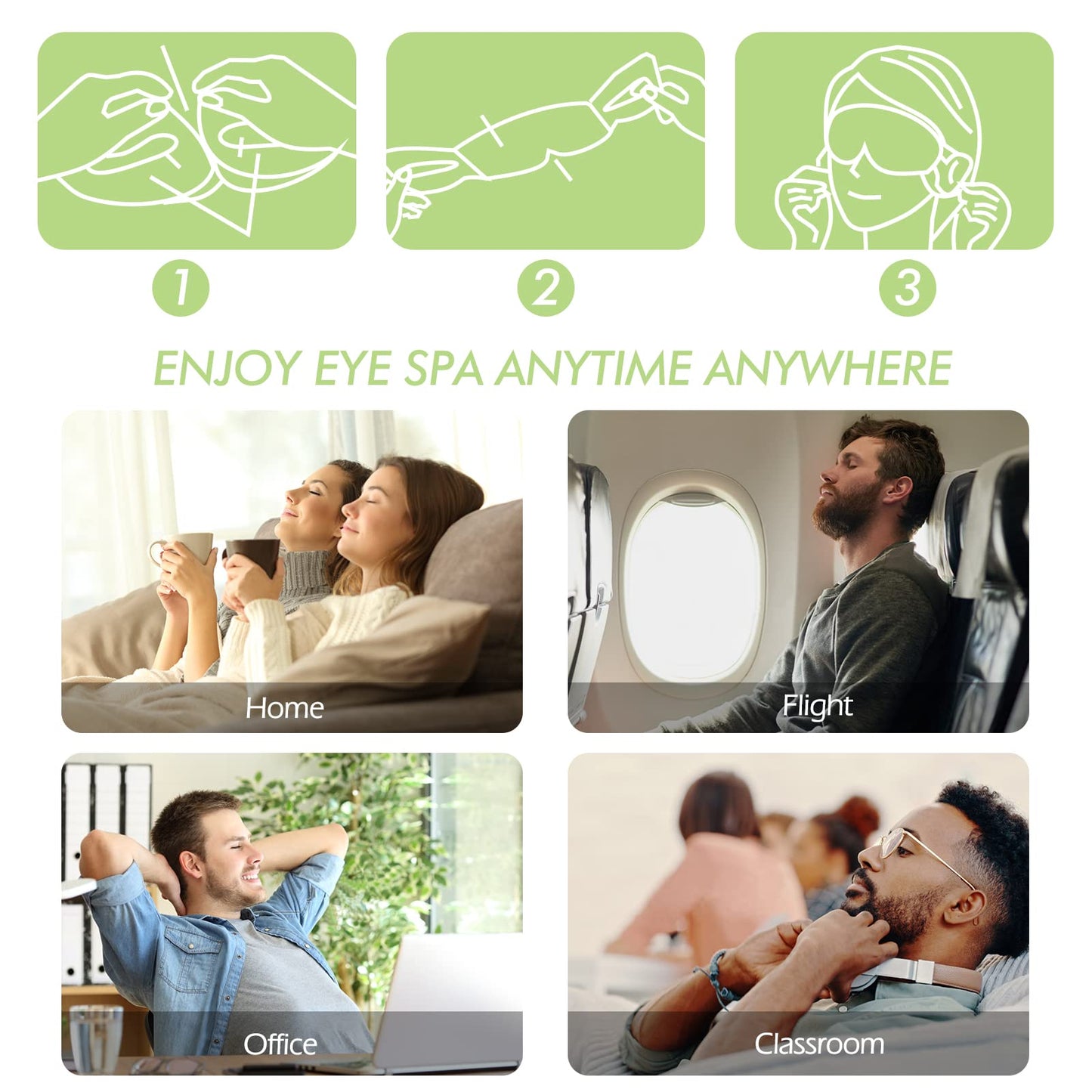 Jekeno Steam Eye Mask, 20 Packs Eye Masks for Dry Eyes, 40-60 Minutes Self Moist Warm Compress Heated Disposable Mask for Sleep, Spa Relaxing Trip Gifts, Travel Essentials for Women Men
