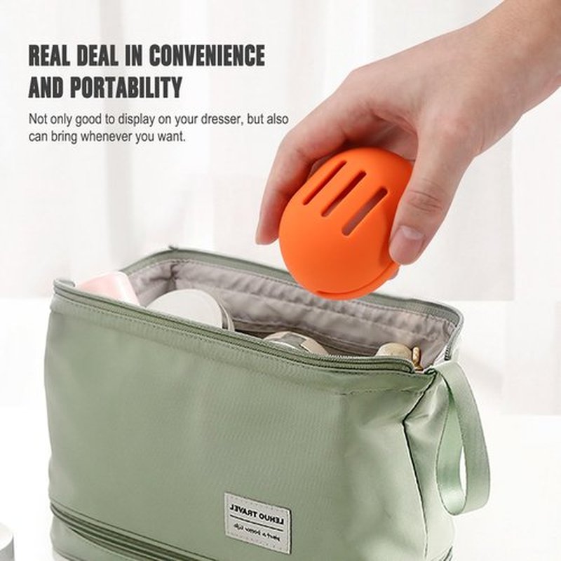 FERYES Makeup Sponge Holder – Shatterproof Eco-Friendly Silicone Beauty Make Up Blender Case for Travel -Orange