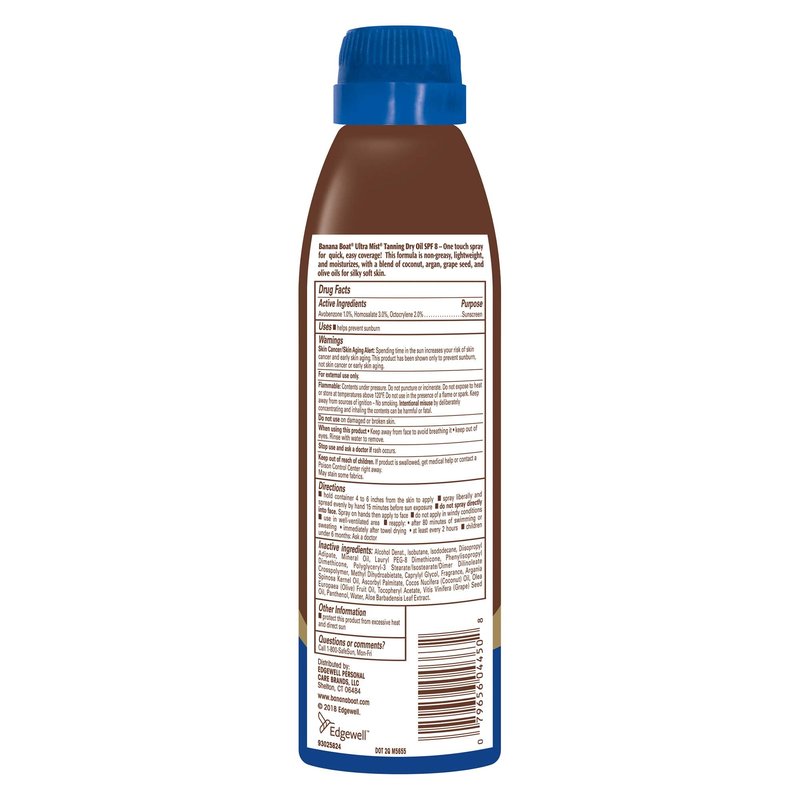 Banana Boat UltraMist Tanning Dry Oil Continuous Spray SPF 8 6 oz