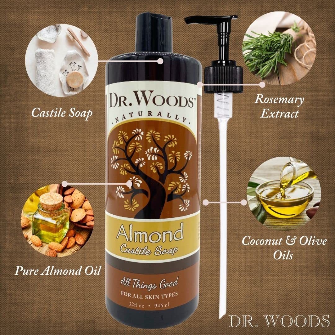 Dr. Woods African Black Castile Soap - Moisturizing Liquid, 32oz (2-Pack)