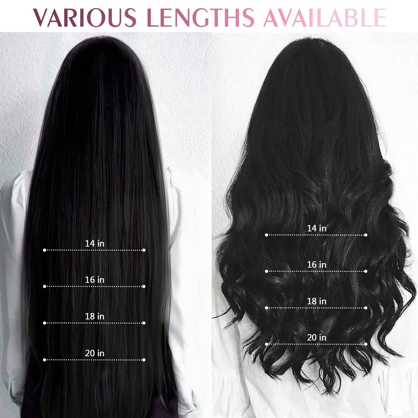 Fimislosion 16" Clip in Real Human Hair Extensions with Double Weft, 7pcs with 16clips,120 Gram(#1B Natural Black)