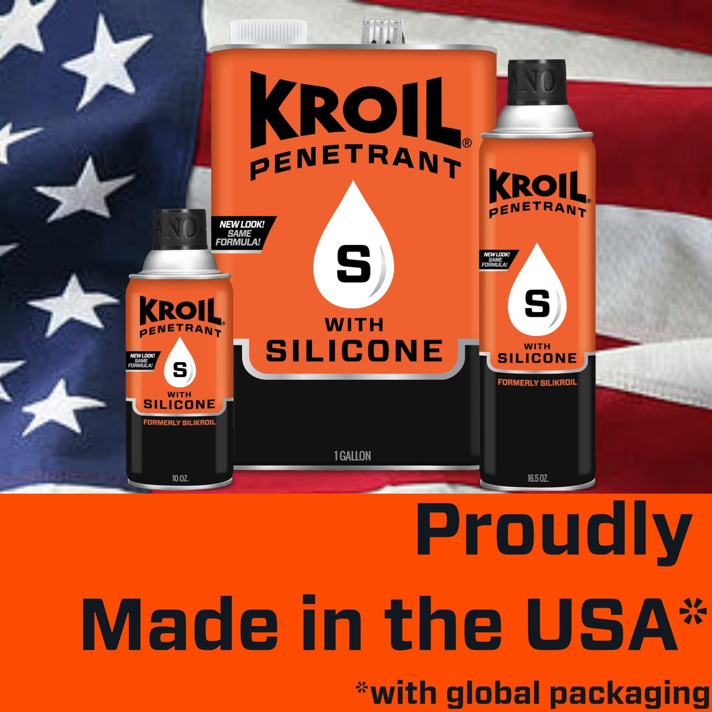 Kroil Penetrant Silikroil with Silicone - Rust Penetrating Lubricant - Corrosion Inhibitor Oil - Displaces Moisture - Home & Industrial Use - Aerosol - 16.5 oz - 1 Pack (SK162)