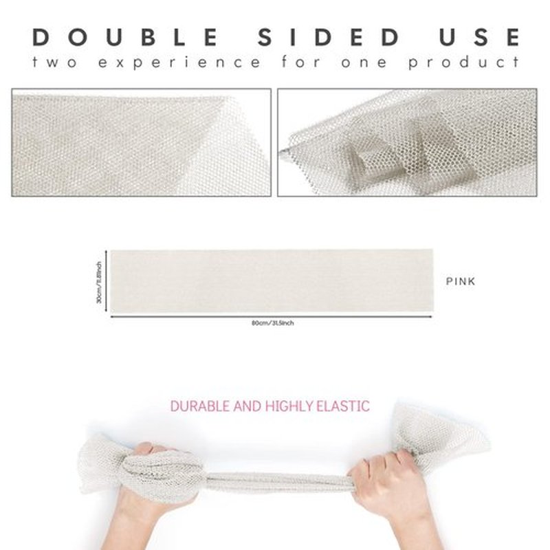 African Net Sponge African Net Long Net Bath Sponge Exfoliating Shower Body Scrubber Back Scrubber Skin Smoother,Great for Daily Use (White)