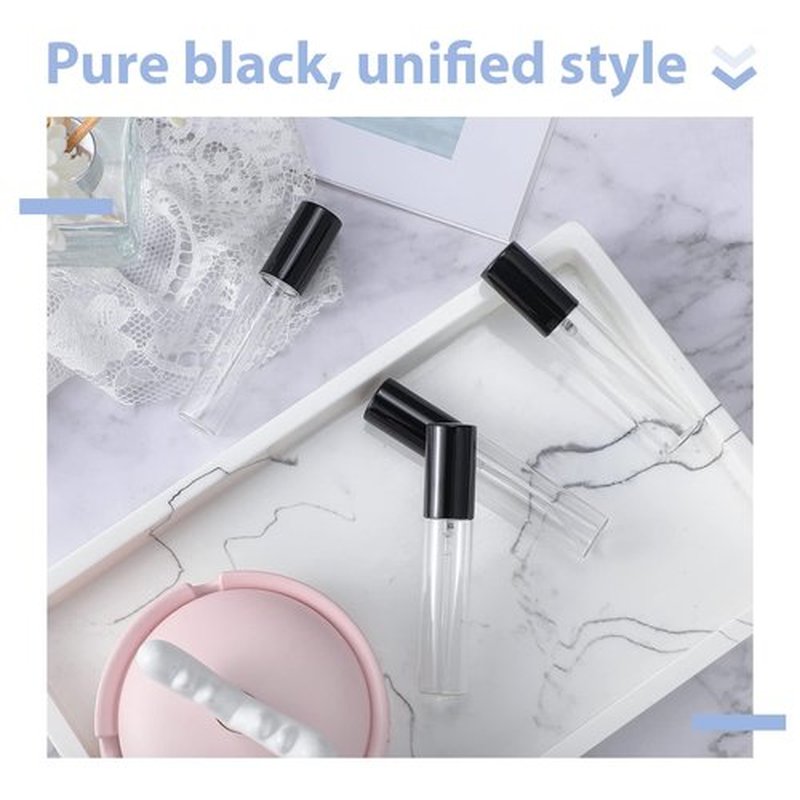 Yinder 25 Pcs Perfume Travel Refillable Atomizer bulk Perfume Bottles Empty Mini Perfume Sample Spray Bottle Clear Fragrance Bottle Cologne Perfume Containers(10 ml,Black)