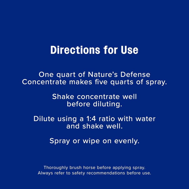 Farnam Nature’s Defense Concentrate, Water-Based Botanical Fly Repellent Spray for Horses, Ideal for Sensitive Skin, 32 oz
