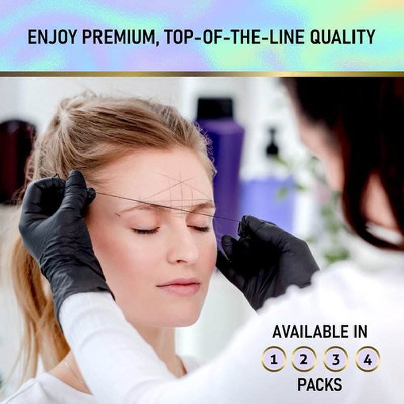 BRAWNA 30M (100 FT) Pre - Inked Mapping String for Eyebrow and Lip Measuring - Premium Microblading string - PMU Supplies - Inked Thread - Black