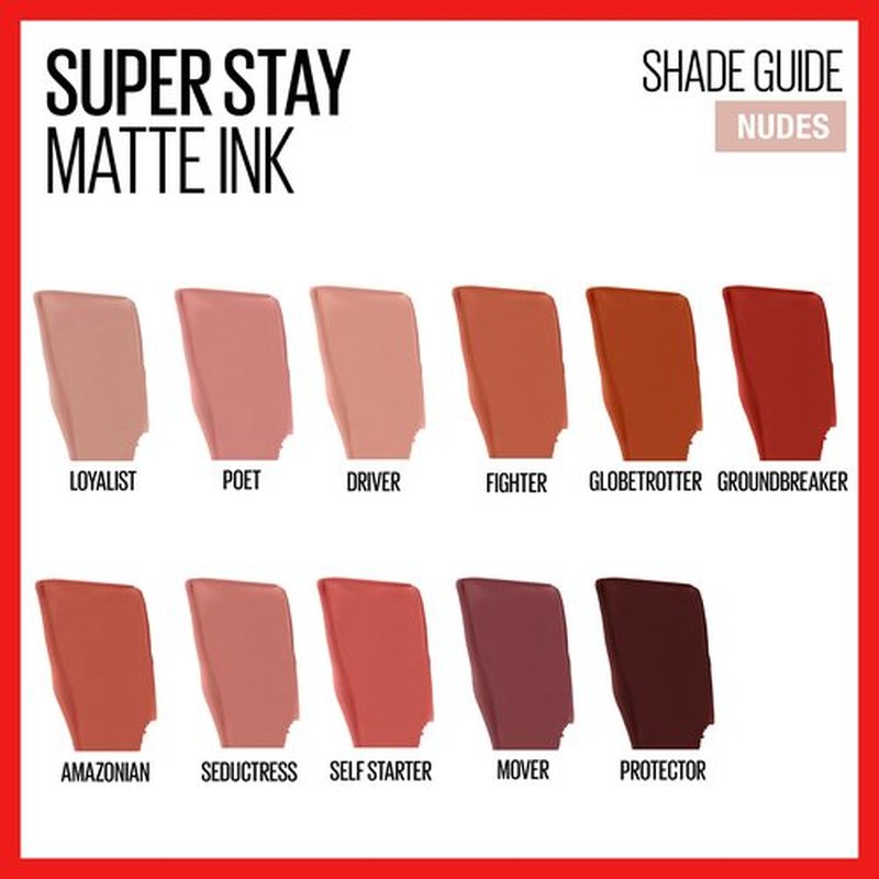 Maybelline New York SuperStay Matte Ink Un-nude Liquid Lipstick, Fighter, 0.17 Ounce