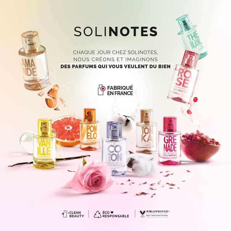 Solinotes Rose Eau de Parfum for Women & Men, Elegant Pink Blush Floral Perfume with Rose, Peony & Soft Musk, Long-Lasting Fragrance, Vegan, Made in France, 1.7 Fl Oz / 50 ml