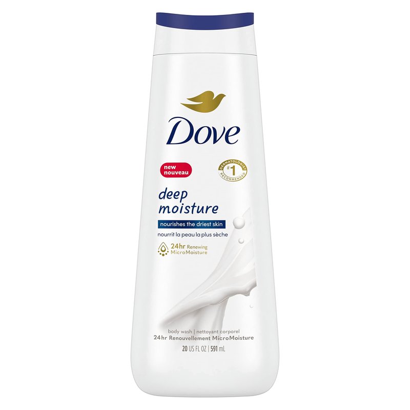 Dove Body Wash Deep Moisture For 24hr Lotion-Soft Skin Moisturizing Skin Cleanser with No Sulfates No Parabens 20 oz