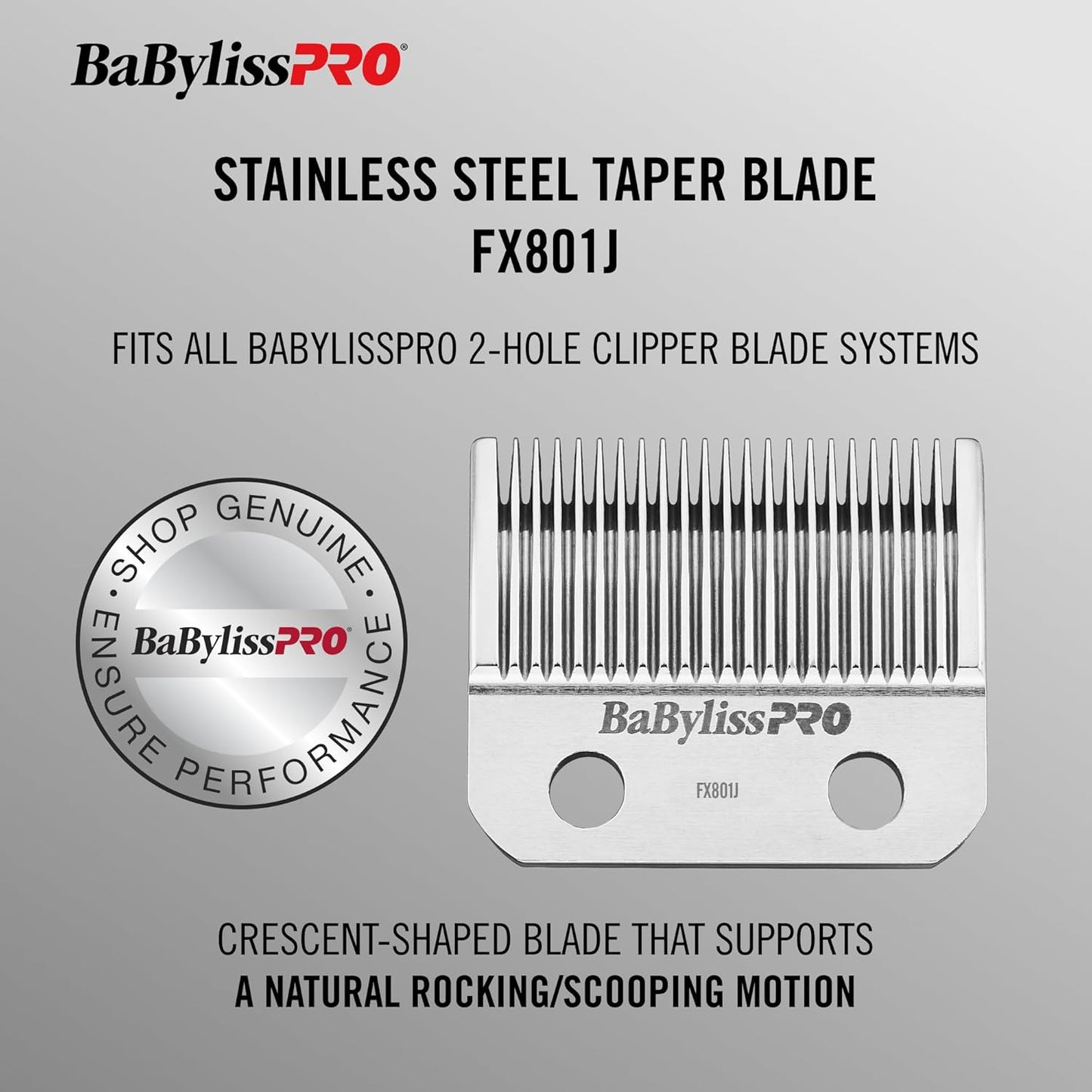 BaBylissPRO Replacement Taper Clipper Blades for FX870, FX825, FX673 Clippers and most 2-hole blade systems