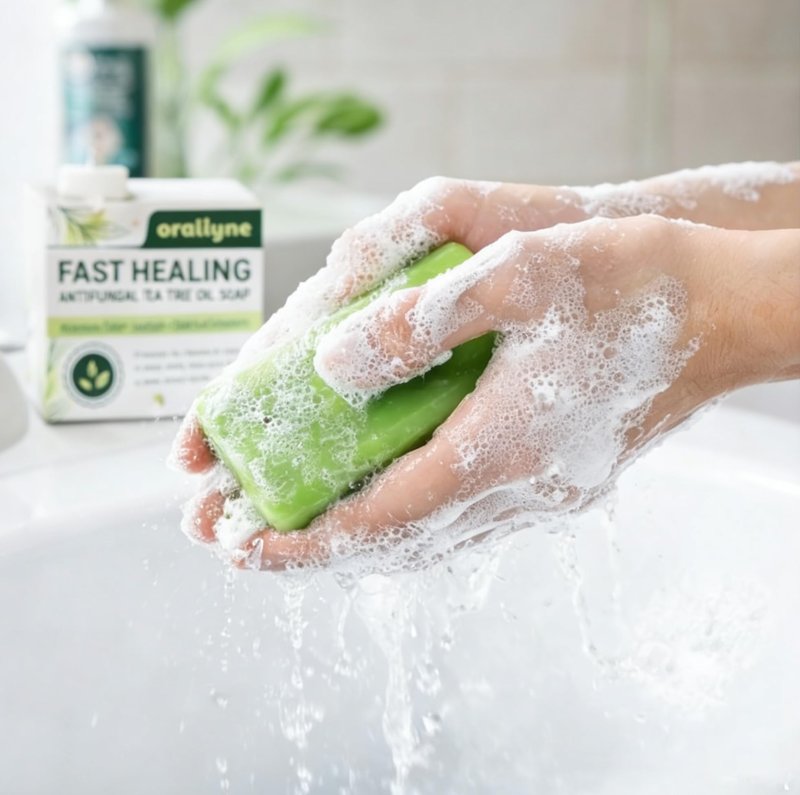 Youth Research Oraliyne Antifungal Soap, with Tea Tree Oil & Coconut Oil ,for Athlete's Foot, Jock Itch, Skin Fold Intertrigo (1pc)