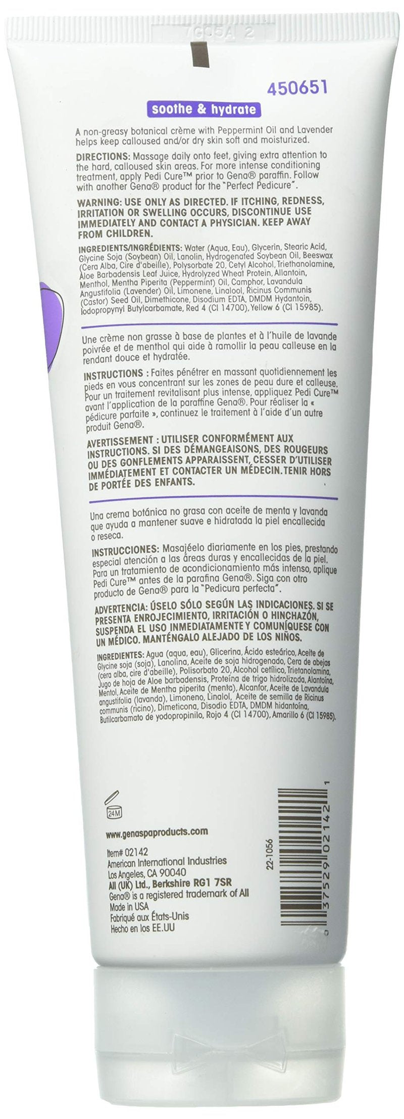Gena Pedi Cure Foot Treatment Crème, 8.5 Fl Oz