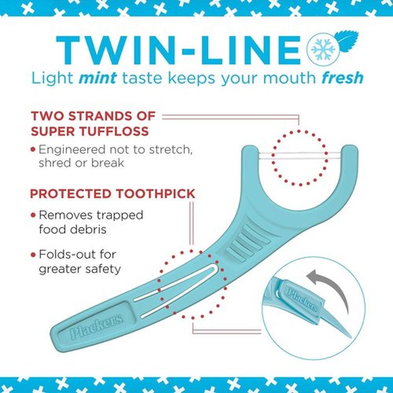 Plackers Twin-Line Dental Floss Picks, 75 Count (Pack of 4) & Micro Mint Dental Floss Picks with Travel Case, 12 Count (Color May Vary)