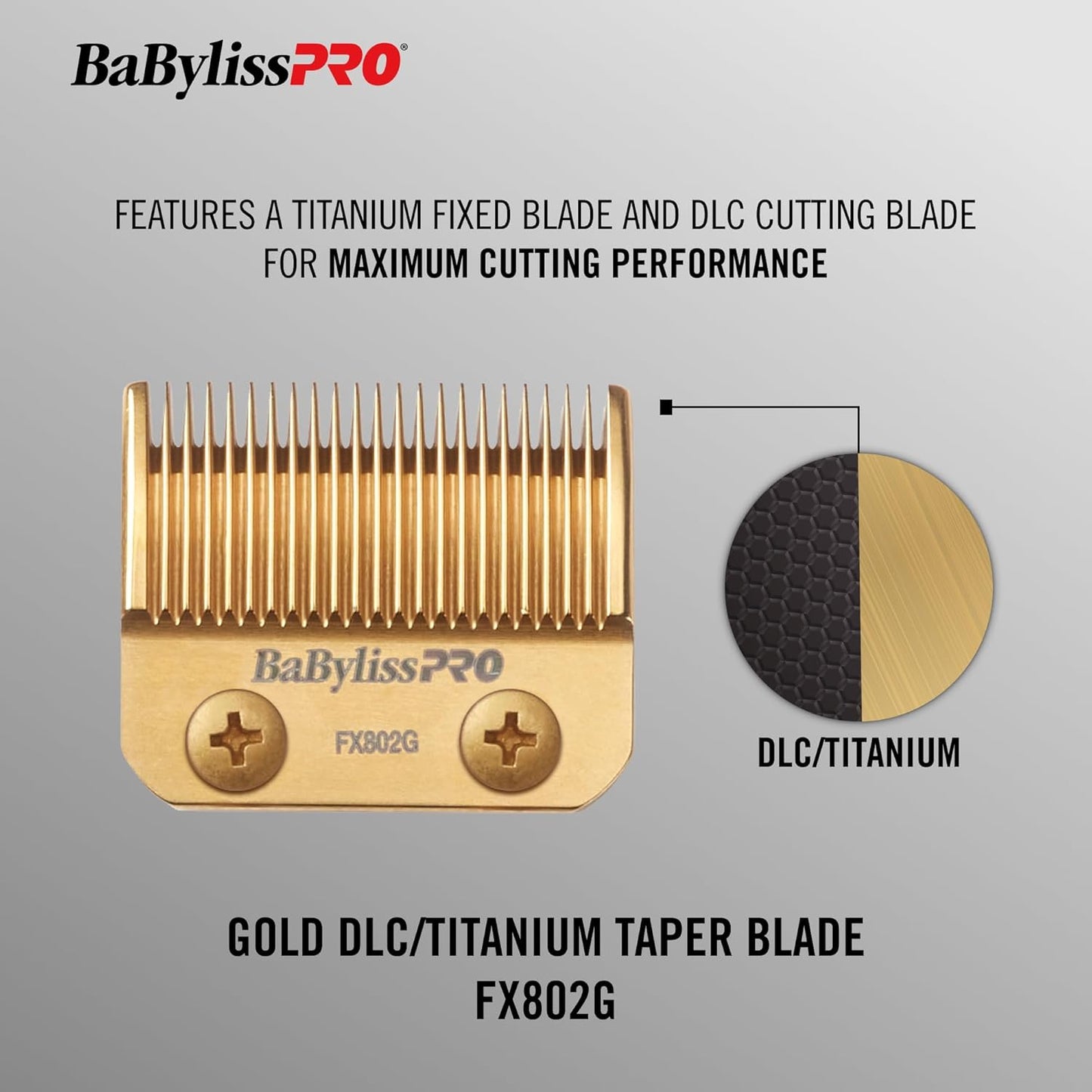 BaBylissPRO Replacement Taper Clipper Blades for FX870, FX825, FX673 Clippers and most 2-hole blade systems