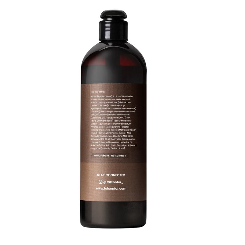 Falcon Personal Care Hair Face Body Wash | 3-in-1 Moisturizing Formula, Sandalwood, Paraben & Sulfate Free, Natural Ingredients, Gentle Cleansing, 16 fl oz