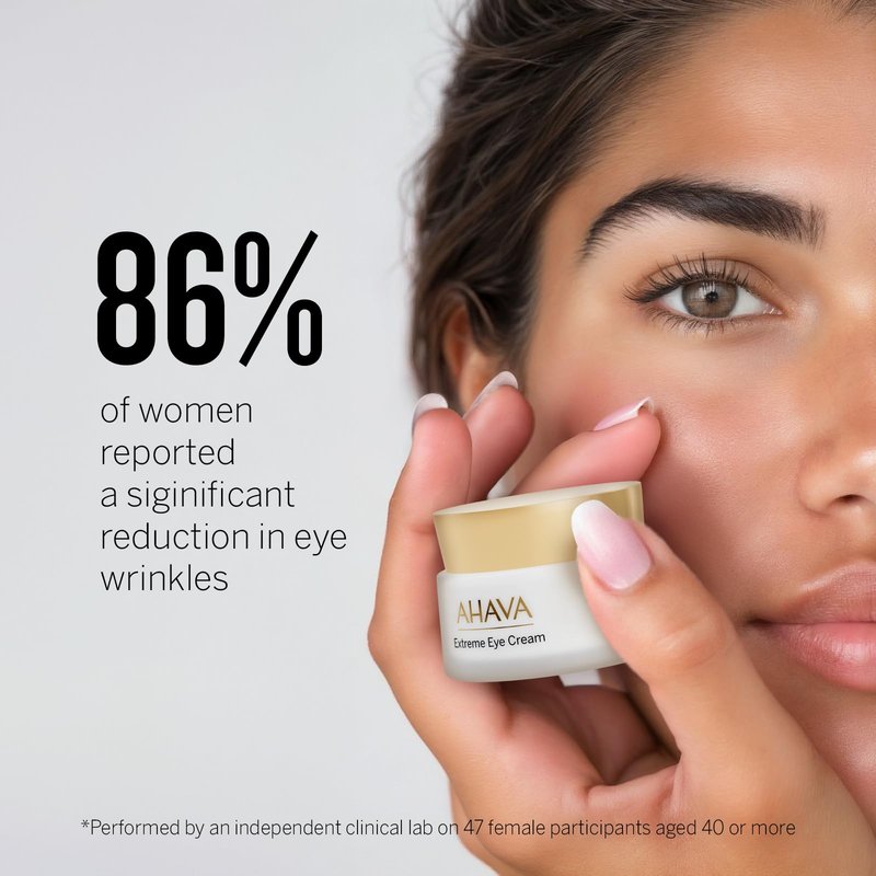 AHAVA Extreme Firming Eye Cream - Firms, Hydrates, Smoothes & Reduce Wrinkles of Eye Area, Enriched with Extreme Complex, Exclusive Dead Sea Osmoter, Peptides, Hyaluronic Acid & Shea Butter, 0.5 Fl.Oz