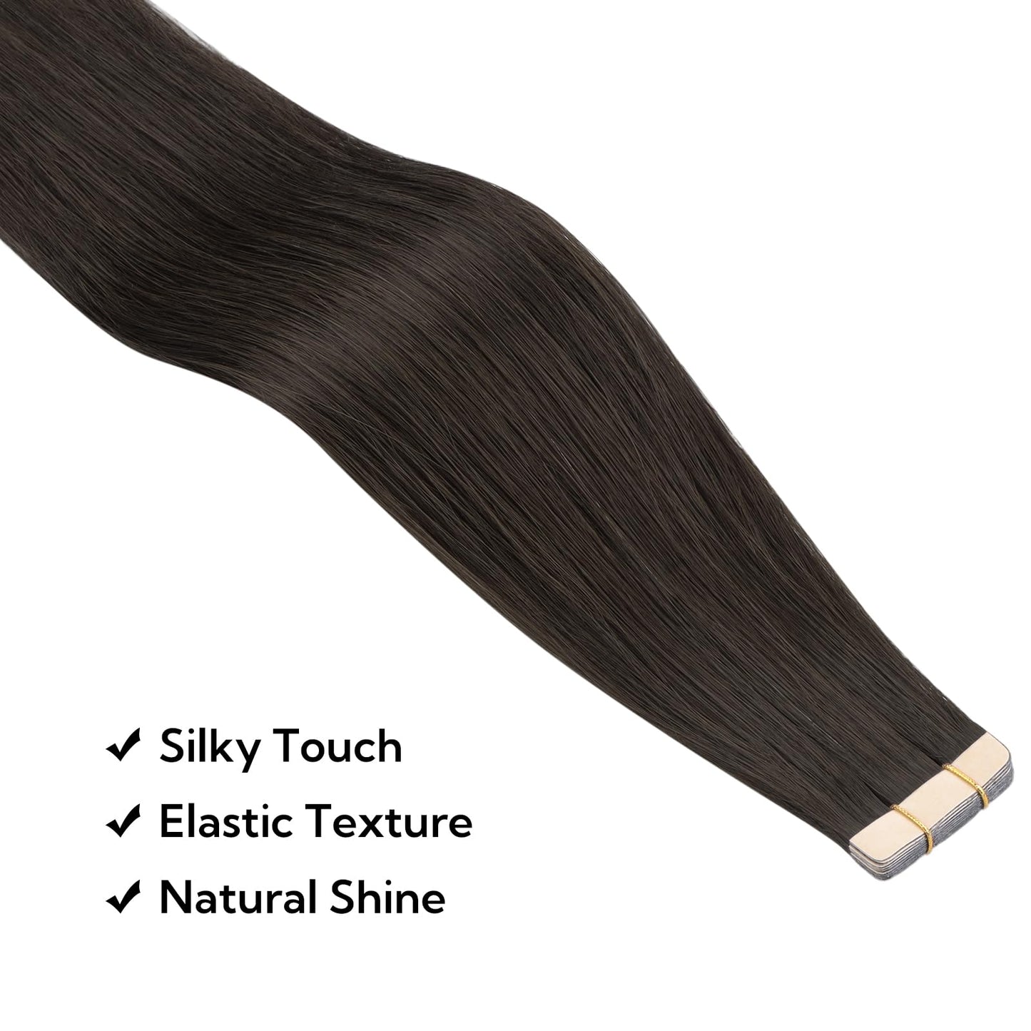 HOTBANANA Tape in Hair Extensions, 22 Inch 10pcs Dark Brown Tape in Hair Extensions Human Hair Tape Hair Extensions Straight Remy Human Hair Tape in Extensions
