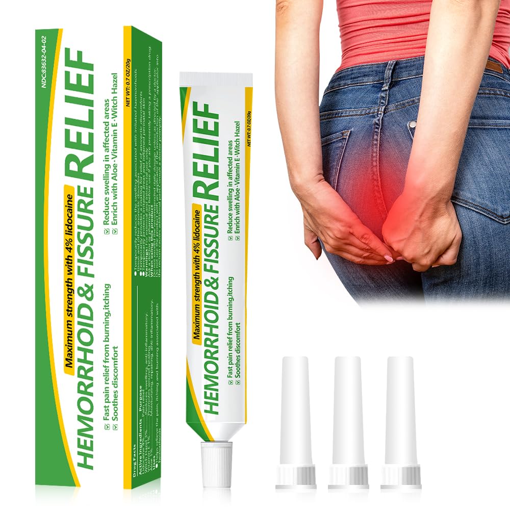 RHAICARE Hemorrhoid and Fissure Cream,Hemorrhoidal Ointment for Fast Acting Itch, Swelling, and Maximum Strength Pain Relief(1 Pack