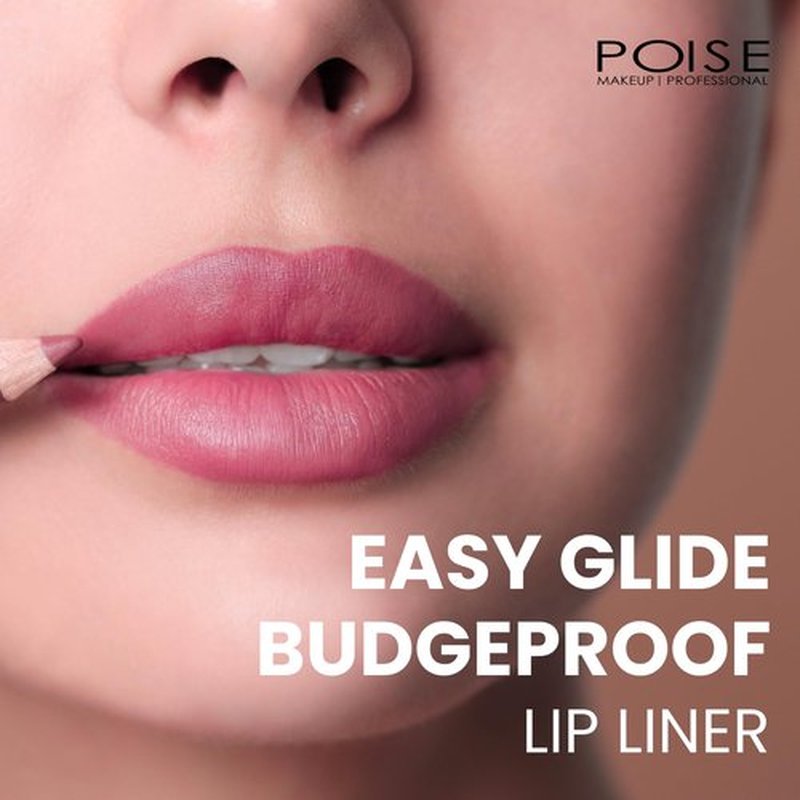 POISE Makeup Lip Liner Pencil | Long-lasting Water-resistant Lip Color Pencil, ROSEBUD (rosy mauve)