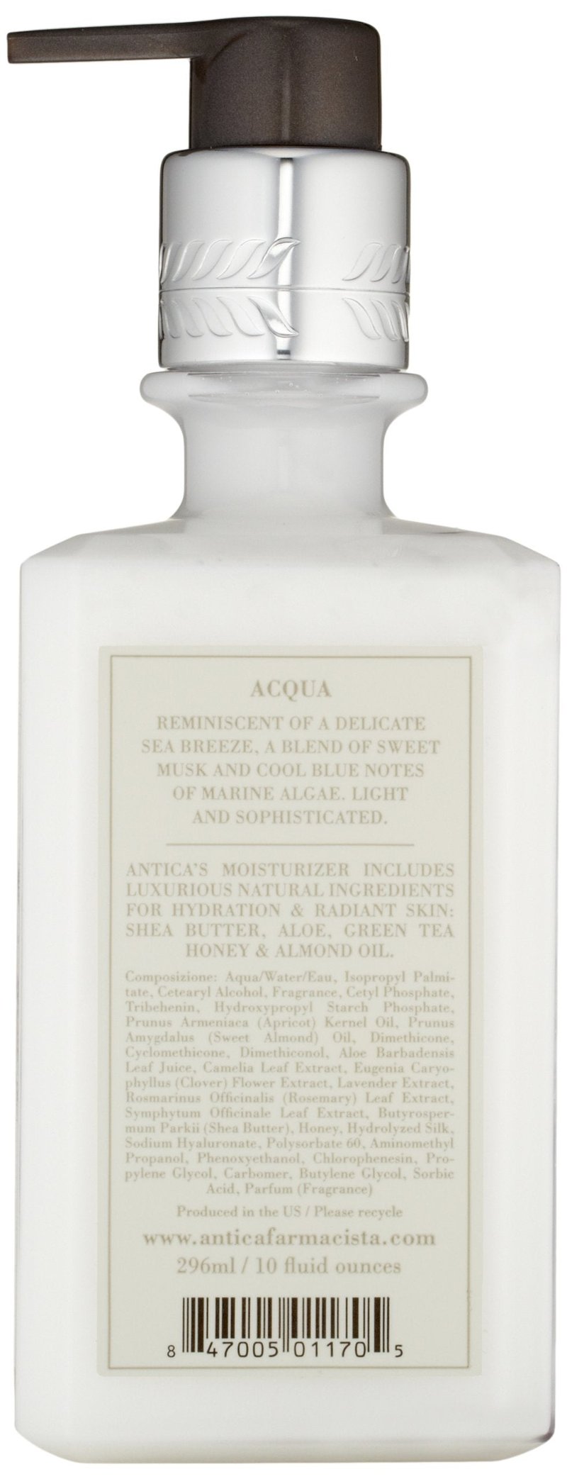 Antica Farmacista Body Moisturizer - Scented Moisturizing Lotion with Aloe Vera, Green Tea & Sweet Almond Oil - Gift for Any Occasion - Acqua, 10 fl oz