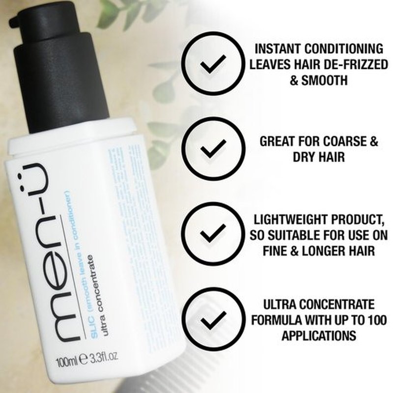 men-ü Leave In Conditioner REFILL, ULTRA CONCENTRATE mens HAIR CARE, hair conditioner w/UP TO 100 APPLICATIONS, High performance, longer lasting hair serum for men - 100ml Refill