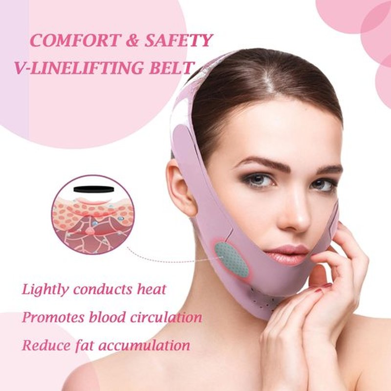 FIKETLXU Graphene V-Line Lifting Mask for Women, Chin Up Mask V Shaped Face Mask(pinkish purple)