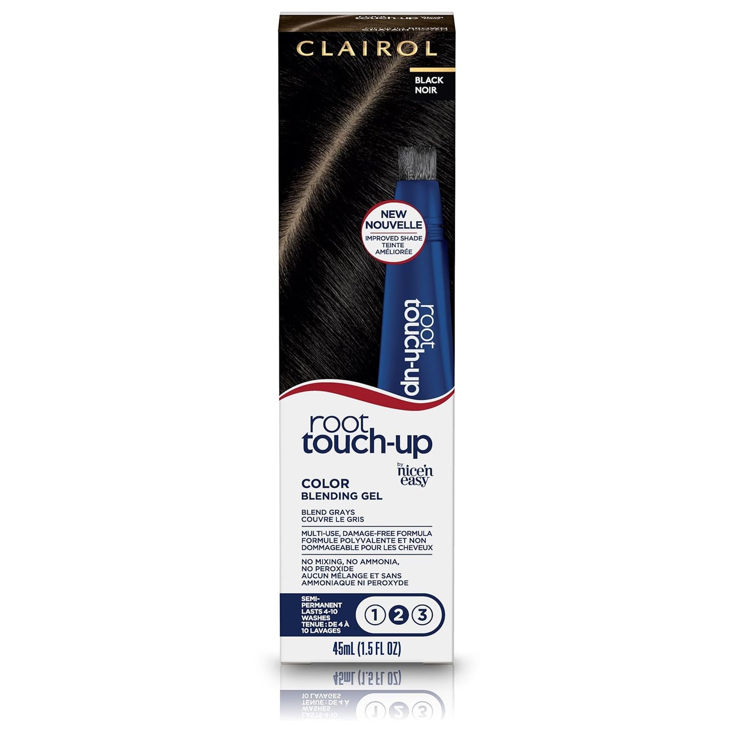 Clairol Root Touch-Up Semi-Permanent Hair Color Blending Gel, 4 Dark Brown, Pack of 2
