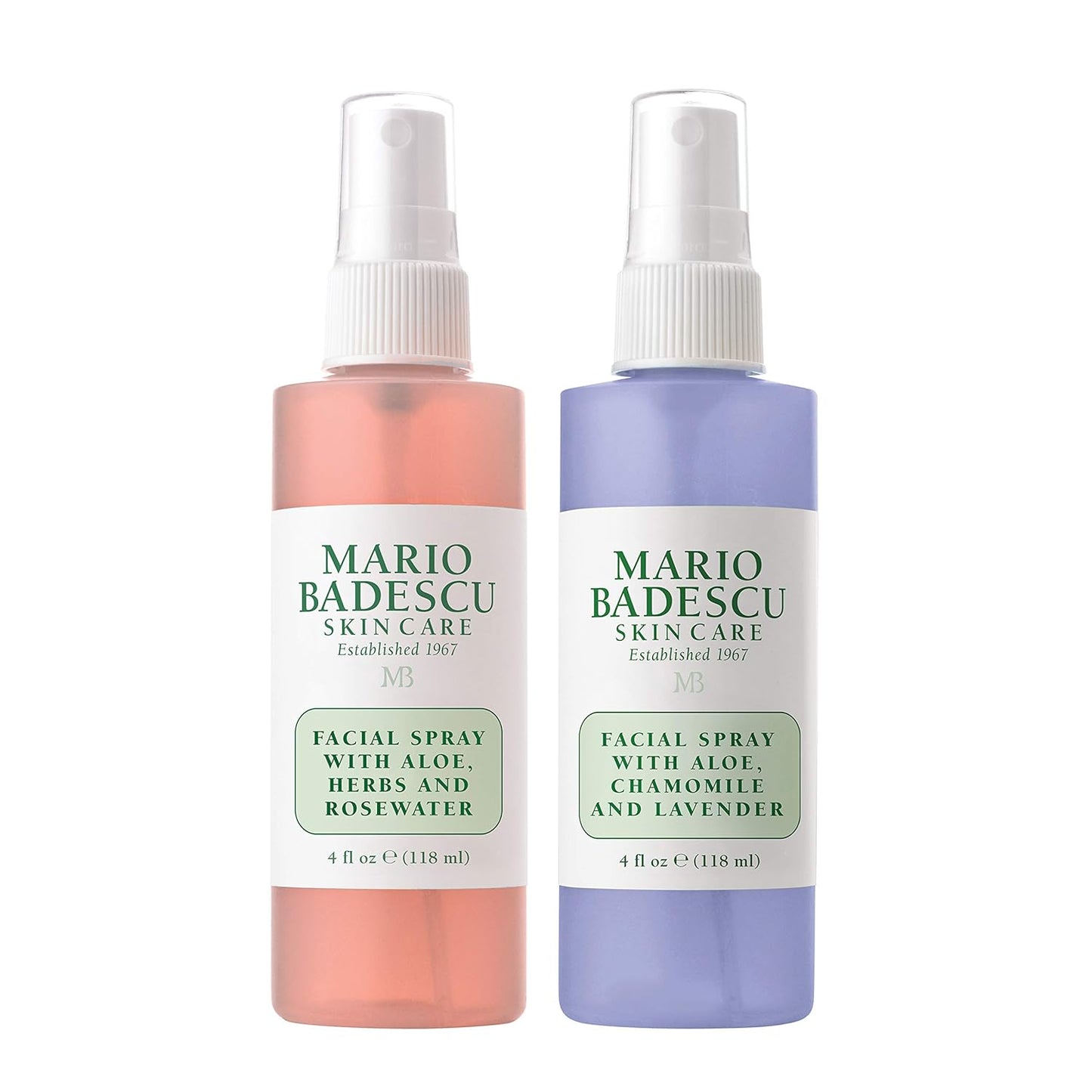 Hydrating Facial Spray with Aloe, Rose Water & Chamomile - Lavender Duo Mist for All Skin Types