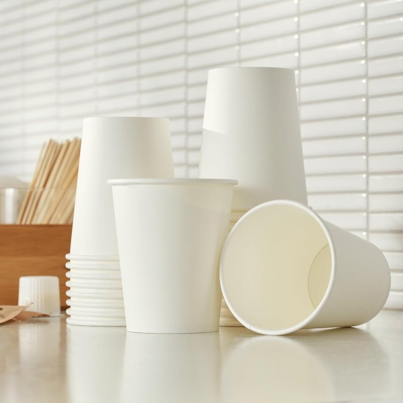 Disposable Paper Cups - 12 Oz Hot & Cold Beverage Cups | White, 1000 Count