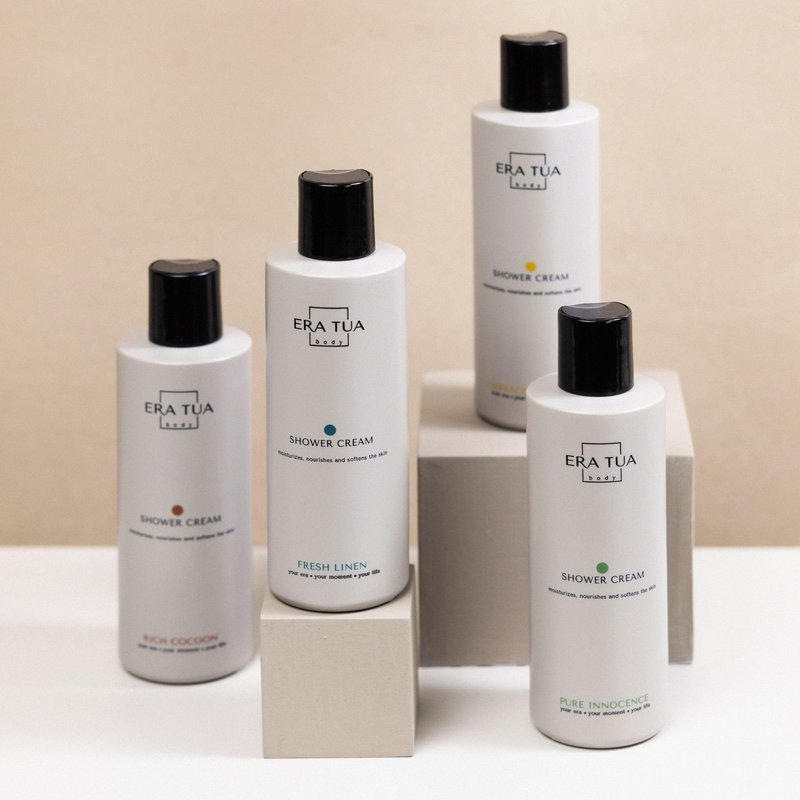 ERA TUA Rich Cocoon Shower Cream | Dutch Made Formulated | Natural Vegan & Cruelty Free | Paraben, Sulfate & Silicone Free | Moisturizing Body Wash for All Skin Types | 200 ml