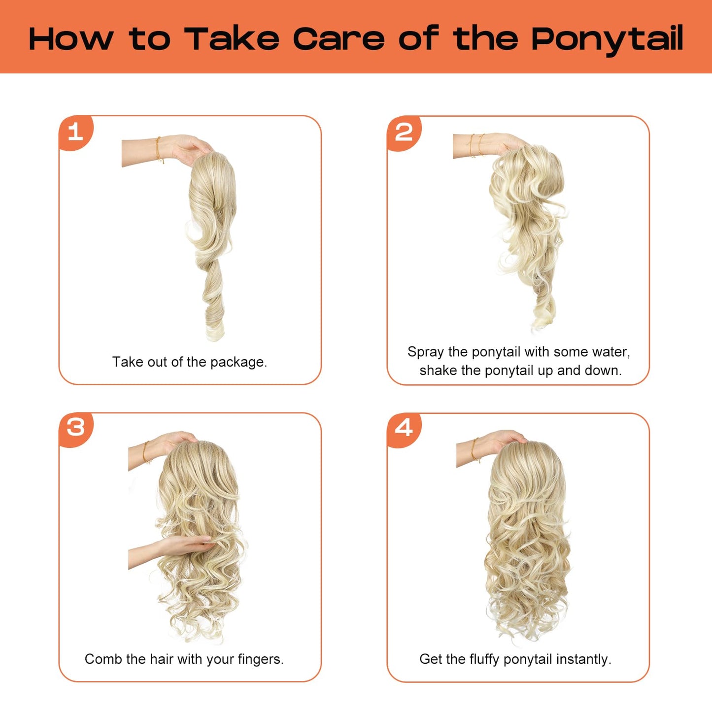 SEIKEA Ponytail Extension, 22" Long Wavy Curly Drawstring Ponytail Multi-layered Fluffy Thick Clip in Hair Extensions Ponytail Natural Soft Synthetic Hairpiece Dark Chocolate Brown