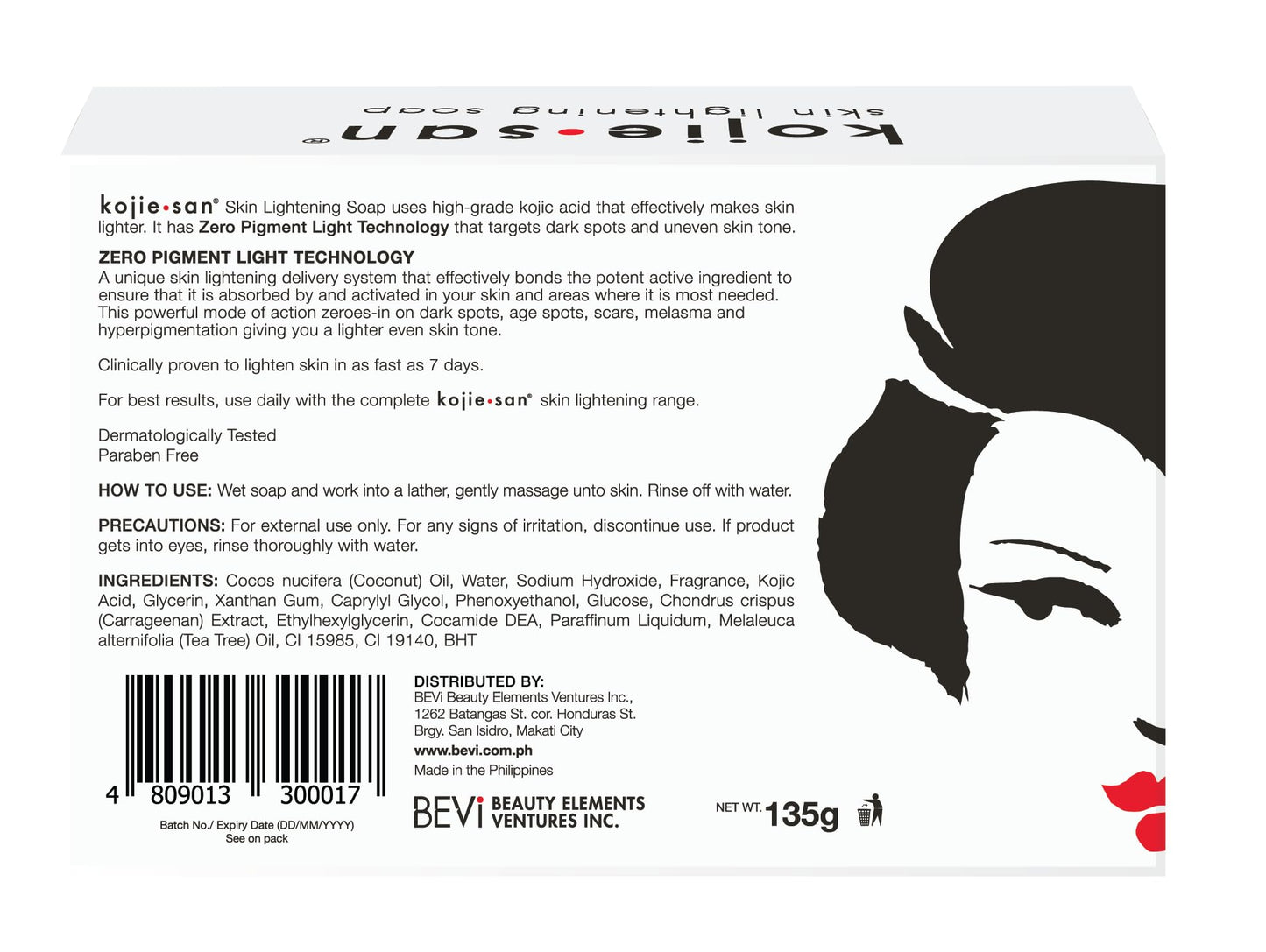 Kojie San Skin and Body Soap – Original Kojic Acid, Dark Spot Remover Soap Bar with Coconut & Tea Tree Oil – 135g x 1 Bar