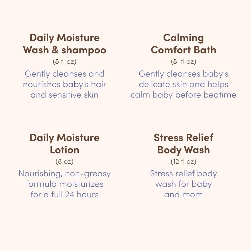 Aveeno Baby Bathtime Solutions Mommy & Me Gift Set, Baby Wash & Shampoo, Calming Bath, Daily Moisturizing Lotion and Stress Relief Body Wash for Mom, Colloidal Oat, Baby Bath Essentials, 4 items
