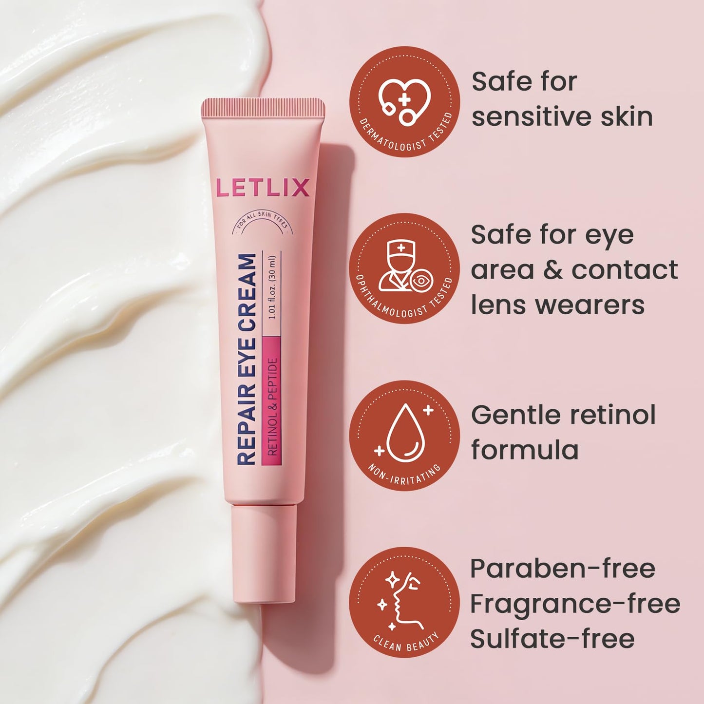 Retinol Eye Cream for Dark Circles and Puffiness - Advanced Peptide Eye Cream with Ginseng Ferment & Acetyl Hexapeptide-8 - Anti Aging Under Eye Cream for Wrinkles, Fine Lines & Crow's Feet - 0.68oz