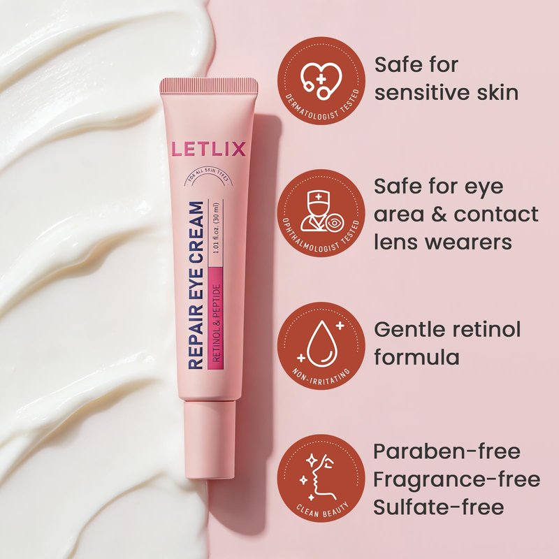 Retinol Eye Cream for Dark Circles and Puffiness - Advanced Peptide Eye Cream with Ginseng Ferment & Acetyl Hexapeptide-8 - Anti Aging Under Eye Cream for Wrinkles, Fine Lines & Crow's Feet - 0.68oz